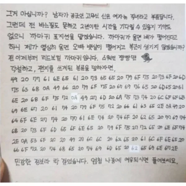 이과생 여친이 쓴 위문편지