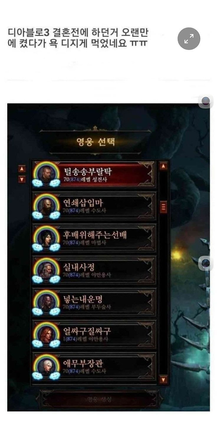 게임 닉네임 대참사