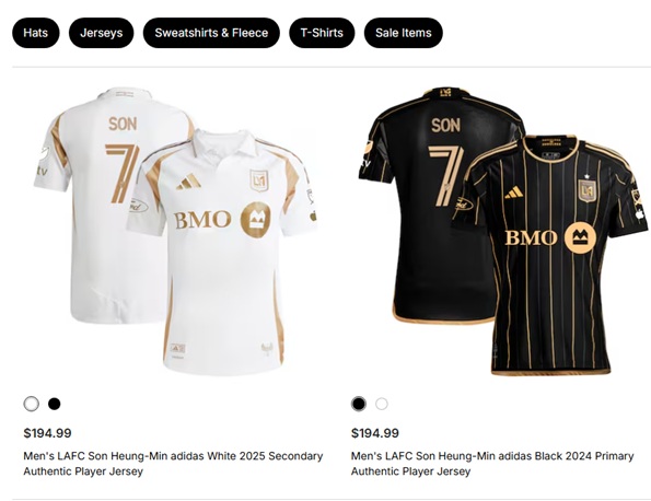 [MLS] 손흥민 공홈 유니폼 가격